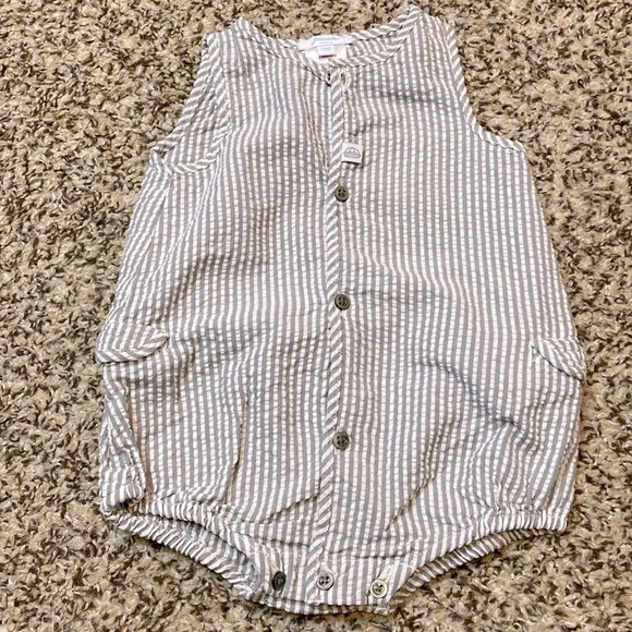 Jacadi Baby Boy Bundle Size 3 Months Seersucker Bubble Onesie Gingham Jon-Jon - Picture 2 of 10